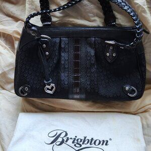 Brighton  Black Hand/Shoulder Bag. Looks new.  Measures 14" x 8"  x 4"